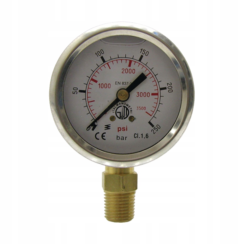 Manometr, 0-250 bar fi 40mm stal nierdzewna