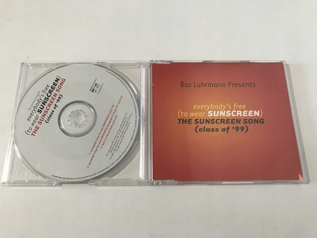 CD Baz Luhrmann Everybody's Free Sunscreen Song STAN 5+/6