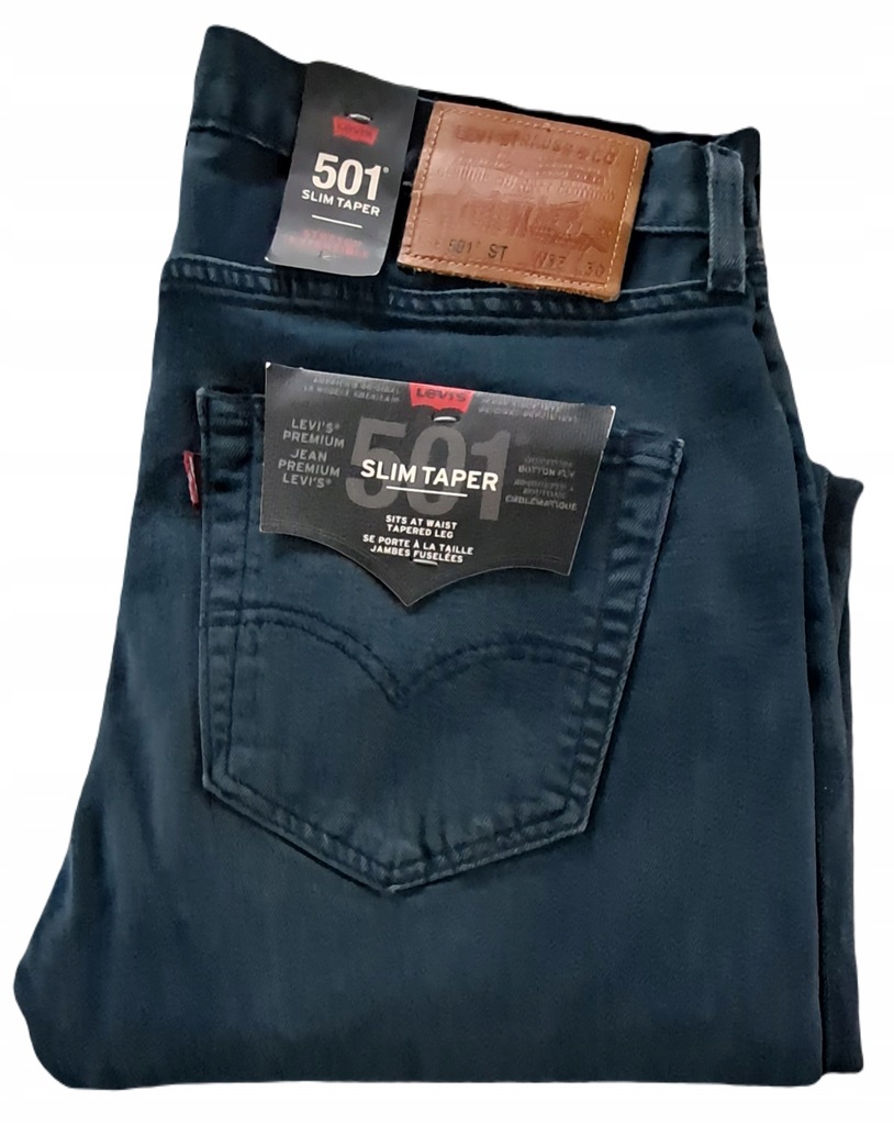 LEVI S 501 SLIM TAPER STRETCH SPODNIE M SKIE 32 34