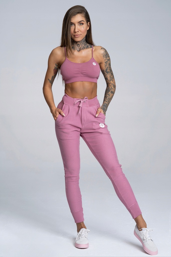 GYM GLAMOUR SPODNIE DRESOWE BOYFRIEND PINK r. XS