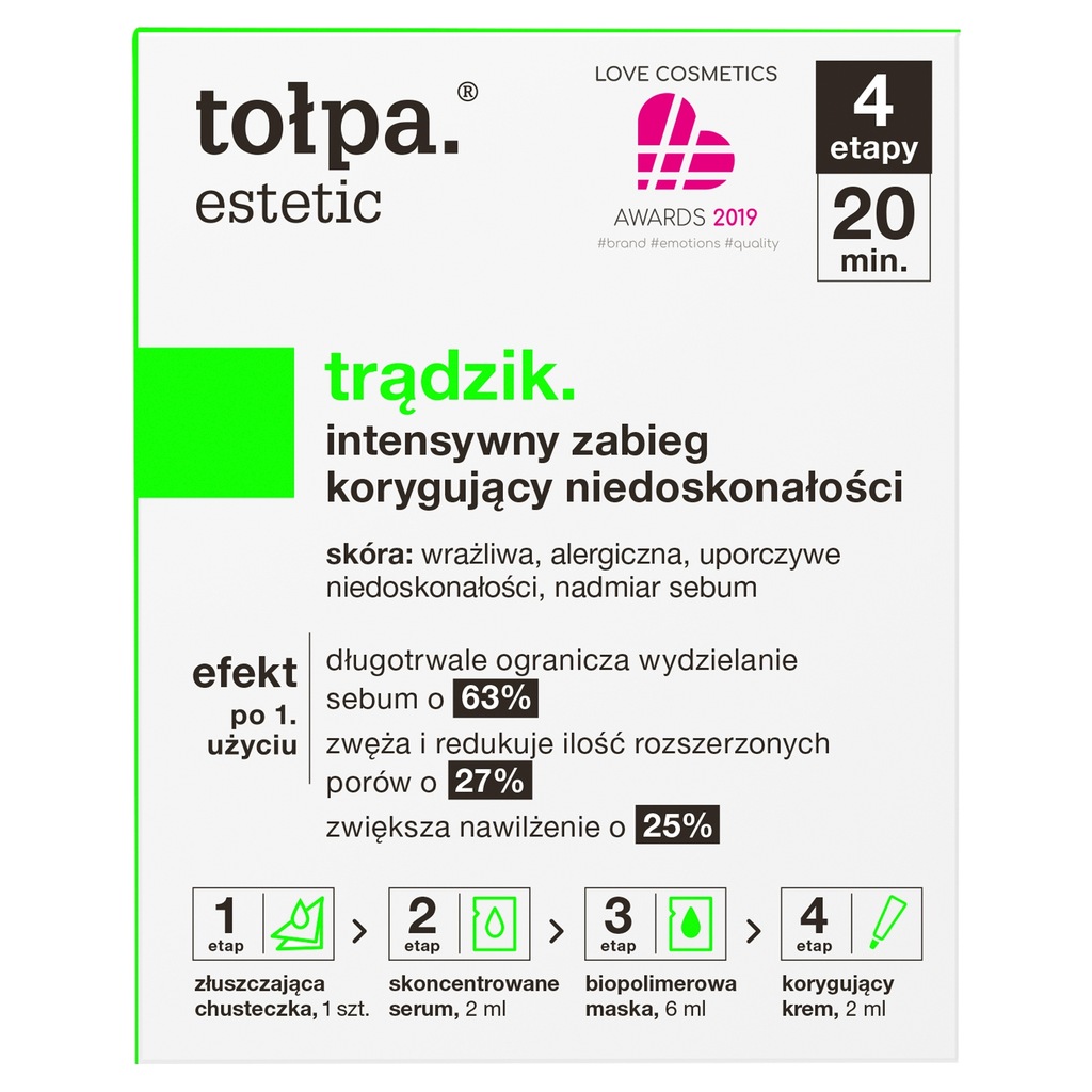 TOŁPA TRĄDZIK INTENSYWNY ZABIEG KORYGUJĄCY NIEDOSKONAŁOŚCI
