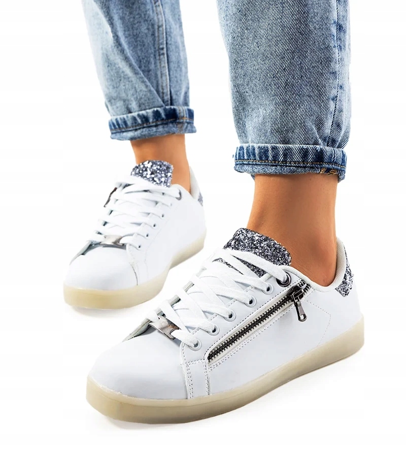 Białe sneakersy z ledami Caldwell rozmiar 38