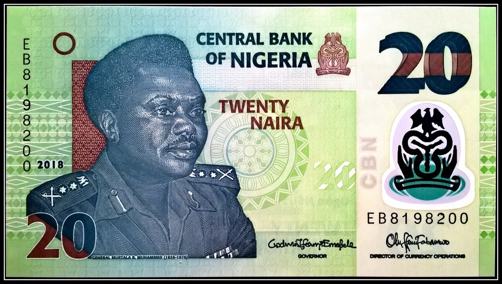 Banknot Nigeria 20 Naira 2018r. Polimer UNC