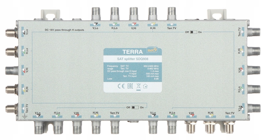 ROZGAŁĘŹNIK TV SAT 9 WEJŚĆ 36 WYJŚĆ TERRA