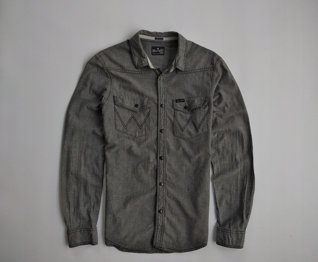 WRANGLER Koszula Bawełniana Slim Fit Logo _L