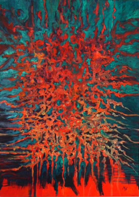 Abstrakcyjny obraz olejny "Chaos" 50x70 cm