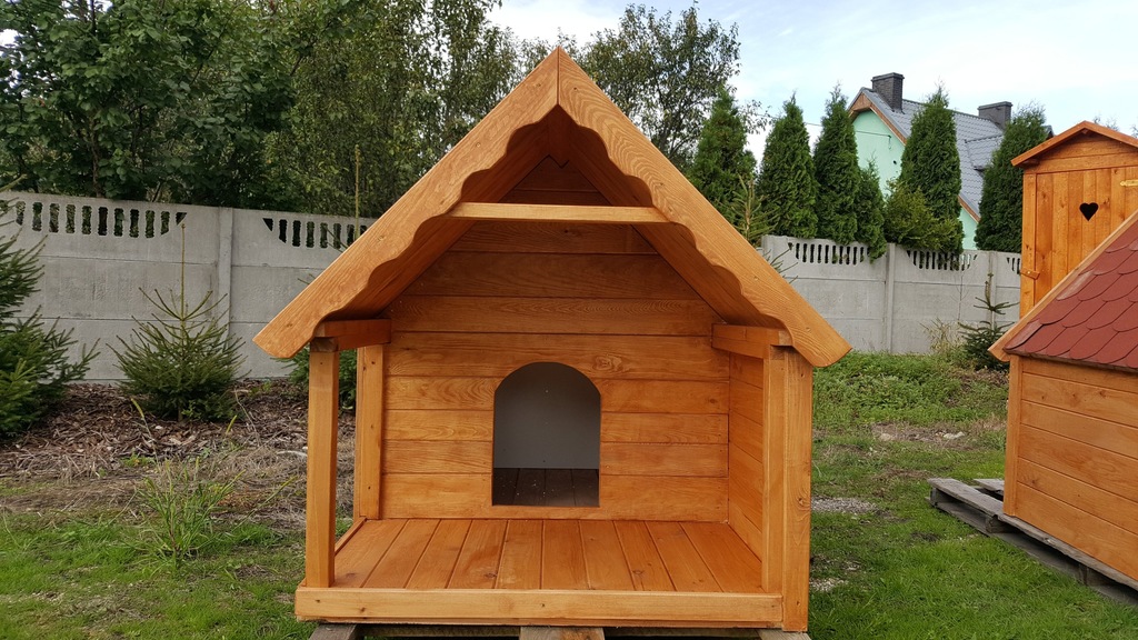 Buda z tarasem i podestem dla dużego psa XXL - 7048852596 - oficjalne