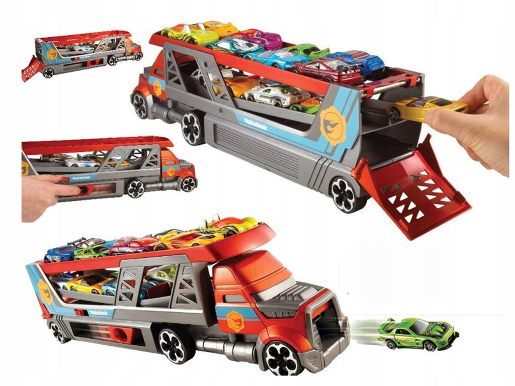 HOT WHEELS TRANSPORTER CIĘŻARÓWKA LAWETA PREZENT