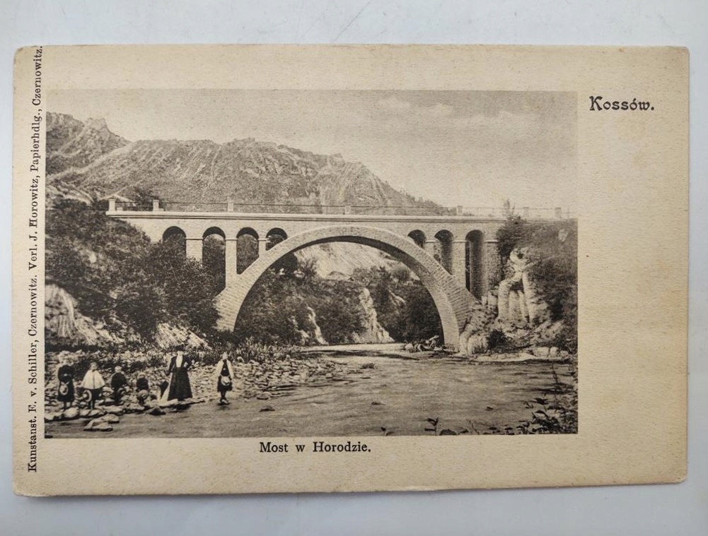 Pocztówka – Kossów. Most w Horodzie - okres międzywojenny