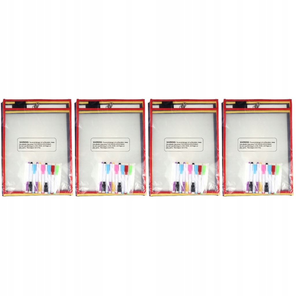 4 Sets of Convenient Dry Erase Pockets Portable