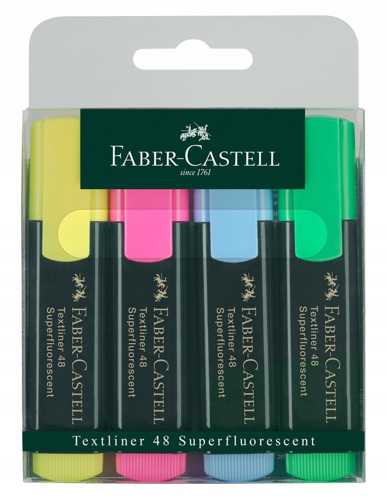 Faber-Castell Textliner zakreślacze 4xŻARÓWIASTE