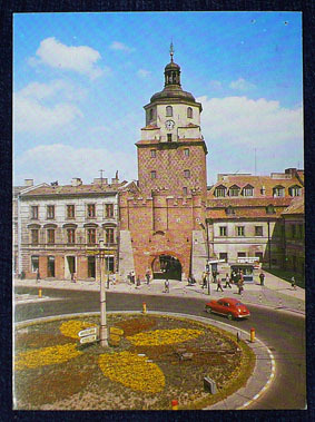 Lublin - Brama Krakowska, stary samochód Warszawa