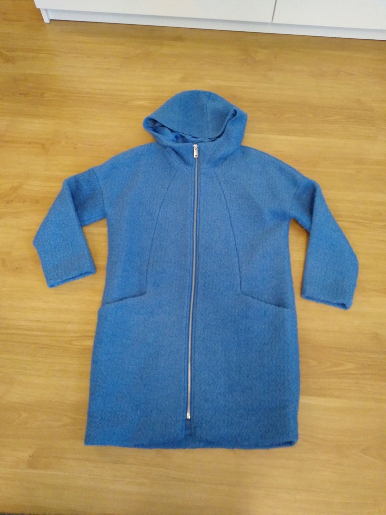 Reserved płaszcz oversize 34 XS niebieski