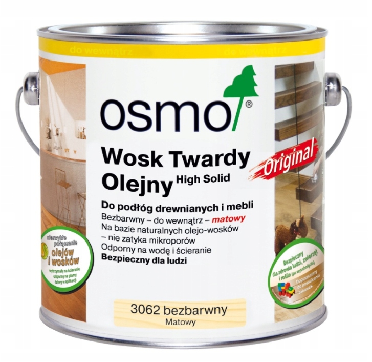 OSMO 3062 wosk twardy olej 0,125L BEZBARWNY MAT