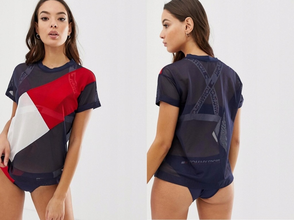 Tommy Hilfiger top plażowy z siateczki logo XS