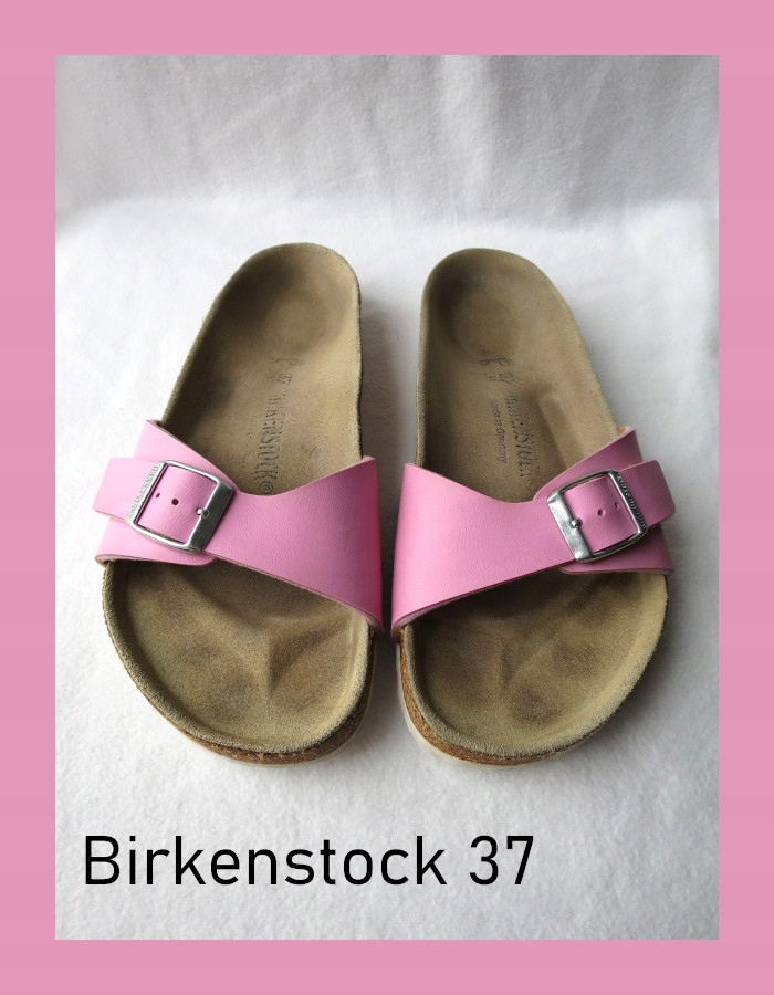 Klapki Birkenstock Madryt 37 różowe lato skóra