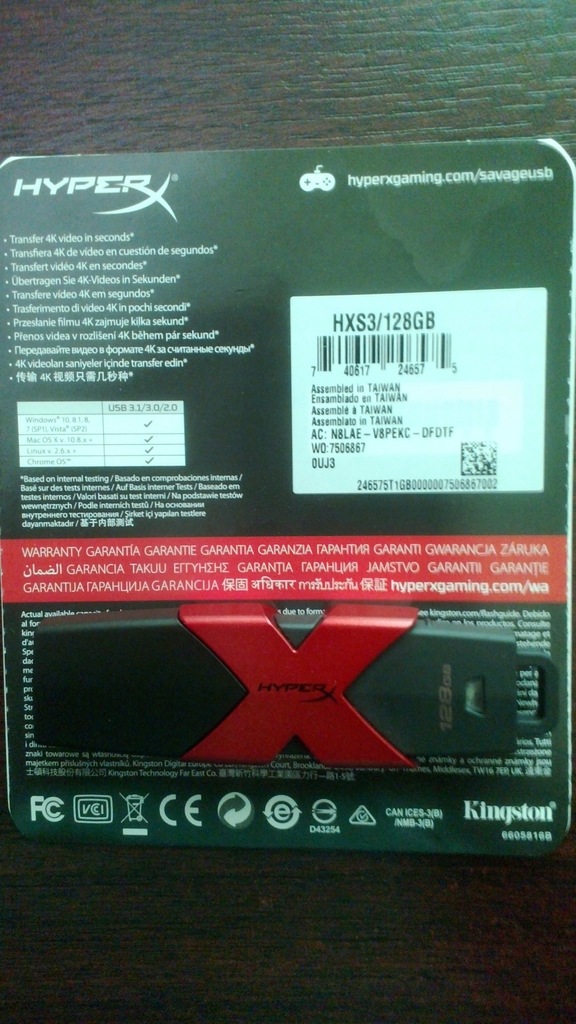 Pendrive Kingston HyperX 128 GB Gwarancja 30 msc