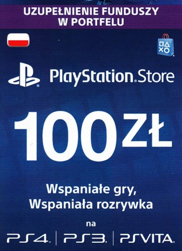 PLAYSTATION PSS PSN 100 zł PL KOD DOŁADOWUJĄCY