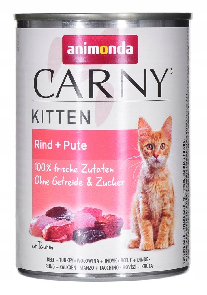 ANIMONDA Carny Kitten smak: wołowina,indyk 400g