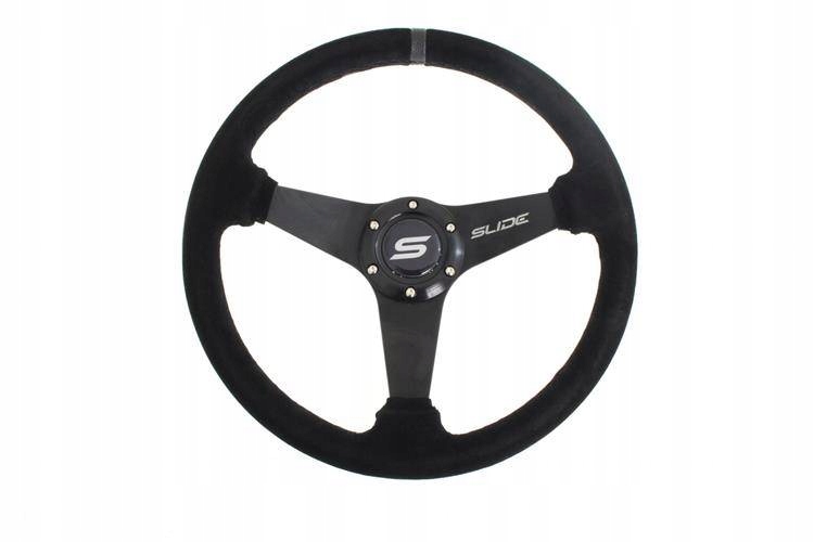Kierownica SLIDE 350mm offset:20mm Zamsz Grey TUNING Sportowa uniwersalna S
