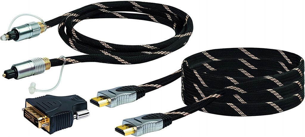 Zestaw Schwaiger Kabel HDMI i Optyczny + DVI-D /P