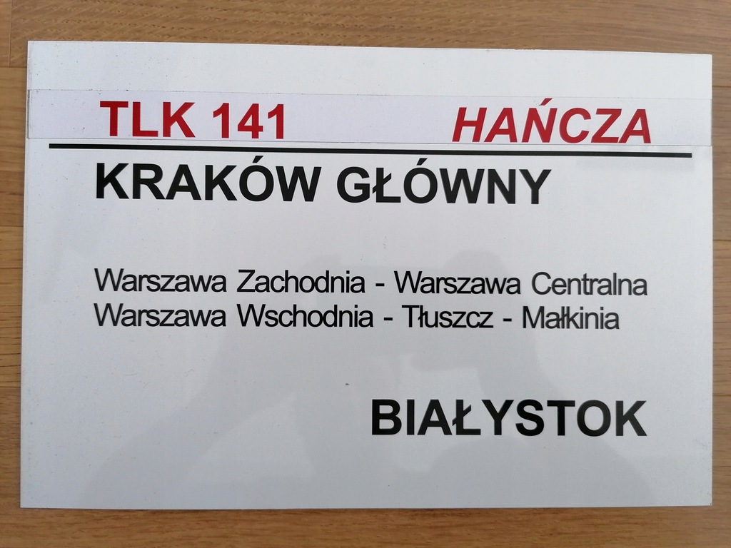 Tablica relacyjna PKP Intercity TLK Hańcza