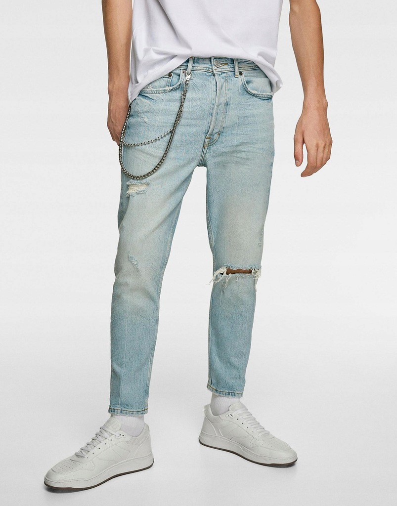 03X056 ZARA MAN__XXZ SPODNIE RIPPED JEANS__W34