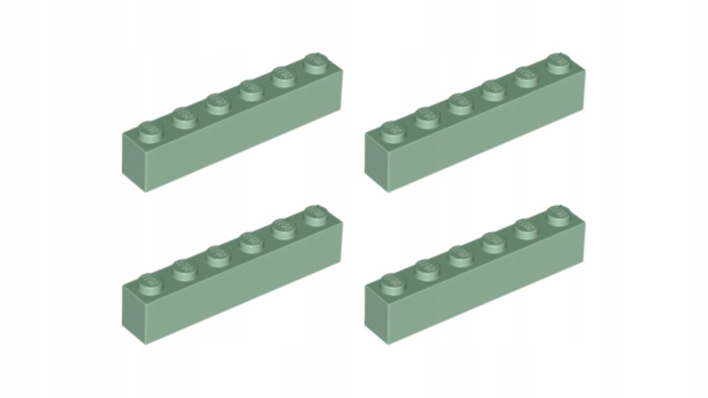 LEGO 3009 brick cegła 1x6 Sand Green 4 szt. NOWE