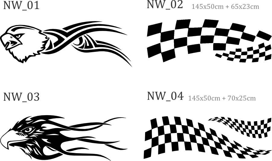 NAKLEJKA na bok auta MASKĘ samochód auto 145cm - 7391435956 - oficjalne