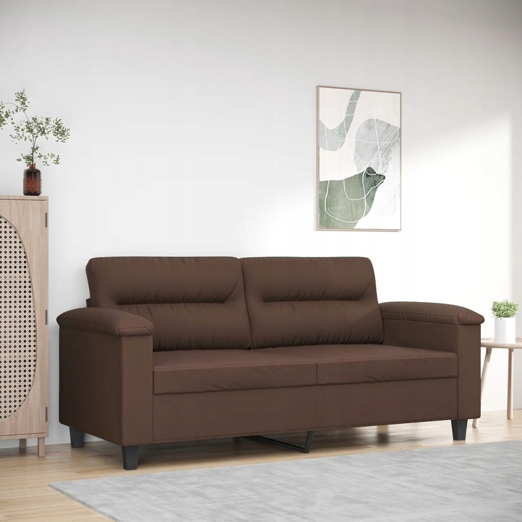 2-OSOBOWA SOFA BRĄZOWA, SZTUCZNA SKÓRA