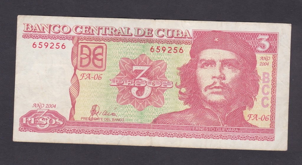 2004 KUBA CUBA WARTOSCIOWY BANKNOT 3 PESOS