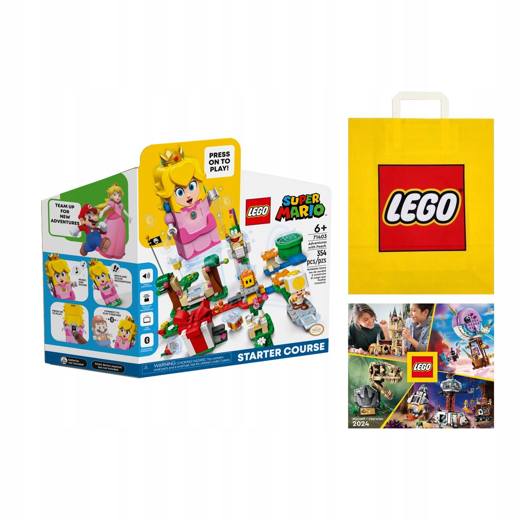 LEGO SUPER MARIO #71403 Przygody z Peach - zestaw startowy +Torba +Katalog