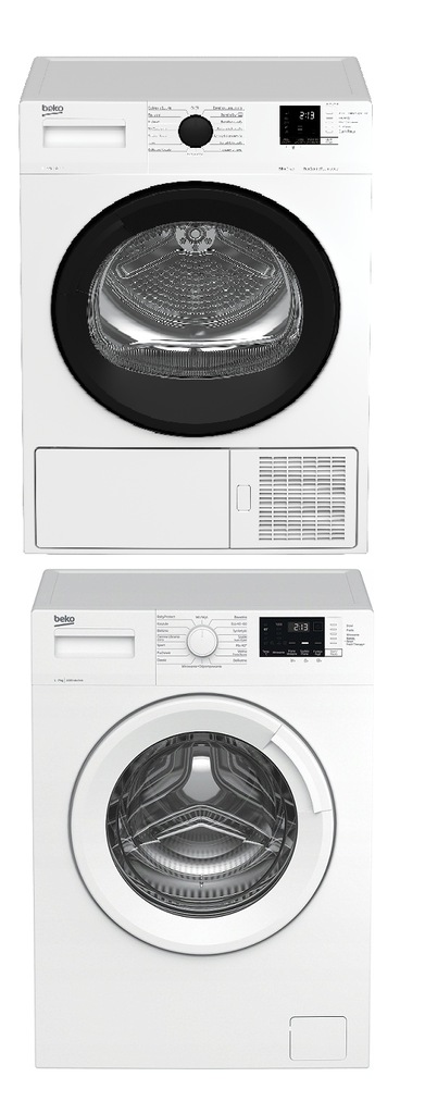 ZESTAW BEKO SUSZARKA PRALKA ŁĄCZNIK 7KG SLIM 46cm