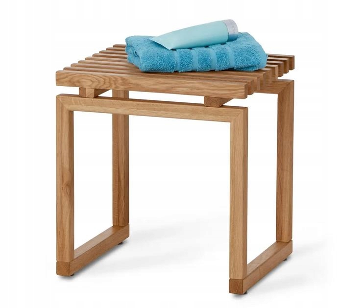 Taboret z drewna dębowego do łazienki