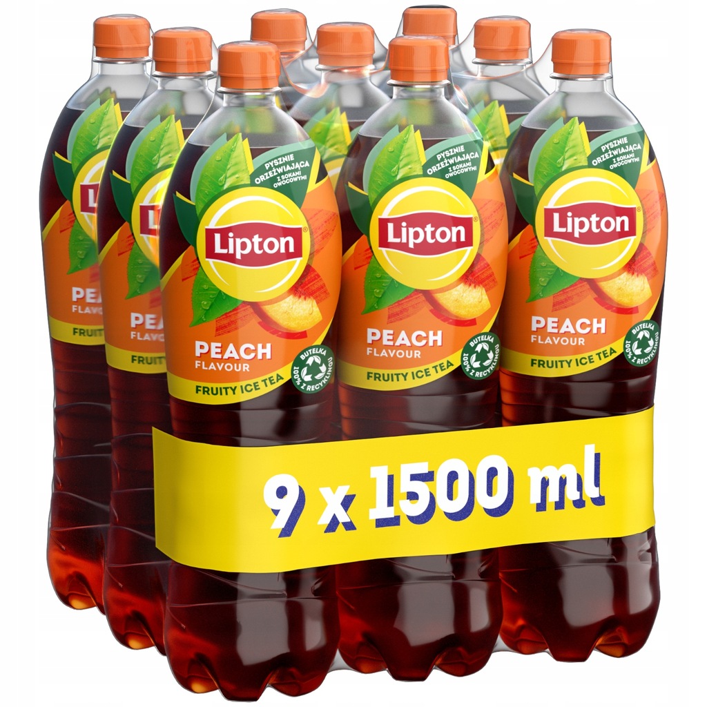 Lipton Ice Tea Peach Niegazowany napój o smaku brzoskwiniowym 1,5 l x9