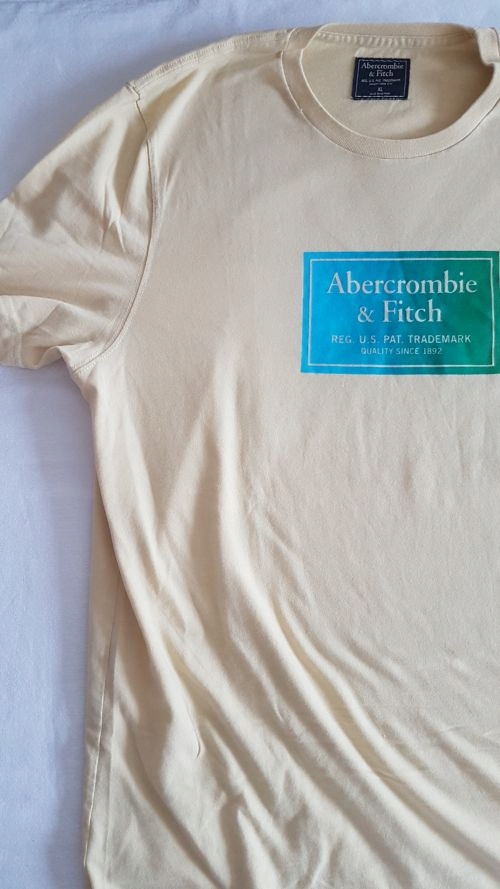 ABERCROMBIE&FITCH t-shirt ŻÓŁTA XL