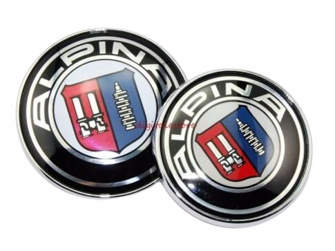 BMW ALPINA LOGO EMBLEMAT ZNACZEK 82MM+74MM - KOMPL - 13094538402 ...