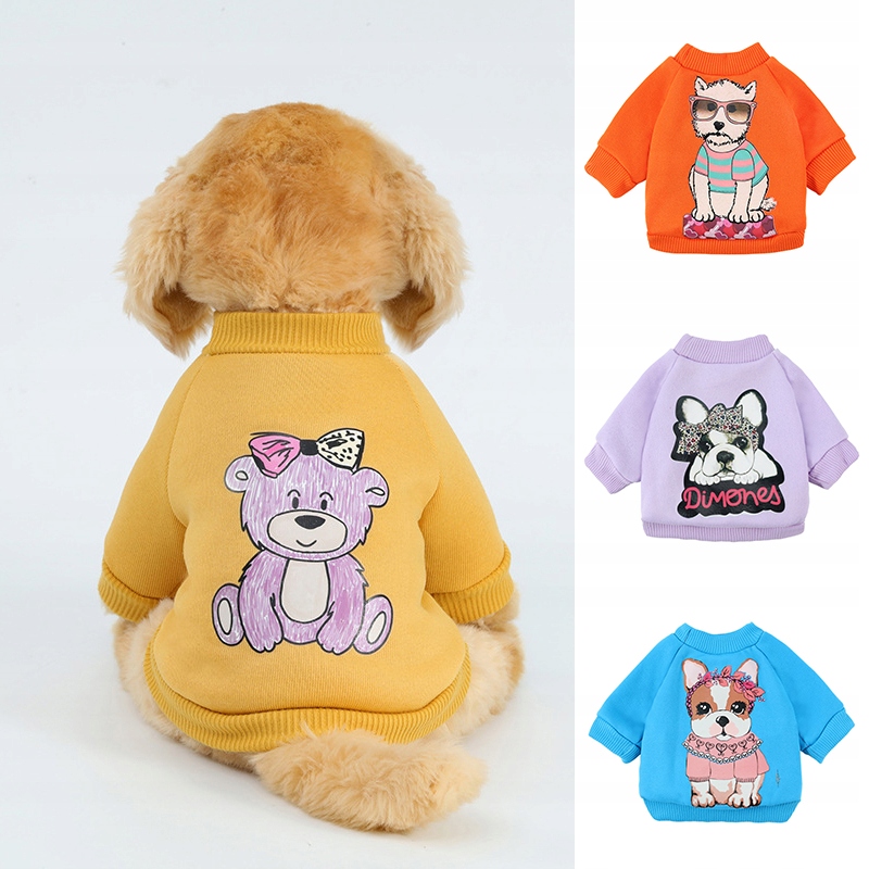 Ubranka dla małych psów bluza z kapturem cartoon