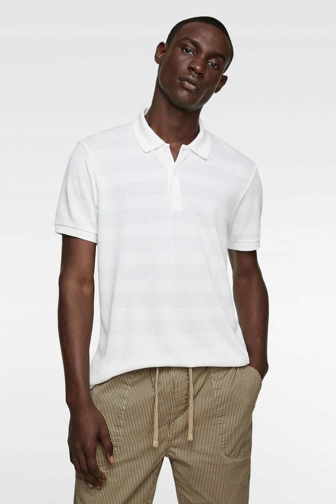 13N033 ZARA MAN__MJ7 KOSZULKA POLO TEKTURA__S