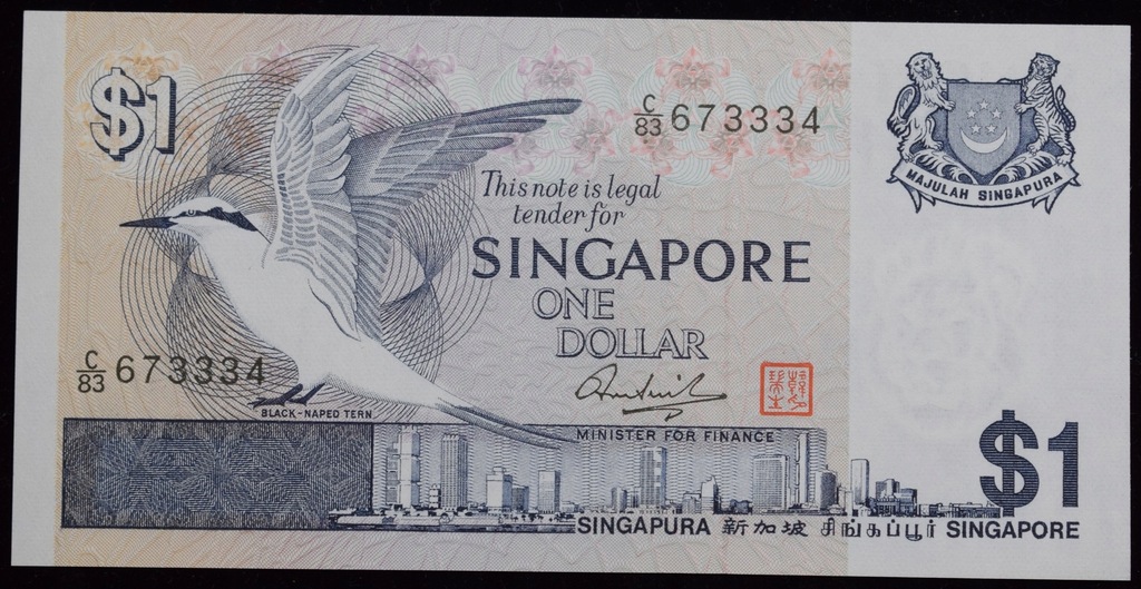 1976 Singapur Ptaki - 1 dolar UNC