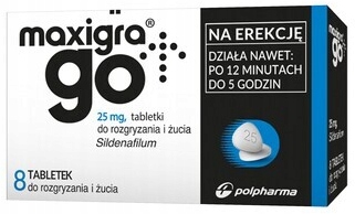 Maxigra Go, 25 mg, tabletki do rozgryzania, 8 szt.