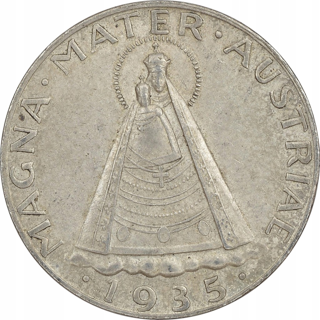 17.AUSTRIA, 5 SZYLINGÓW 1935 MADONNA