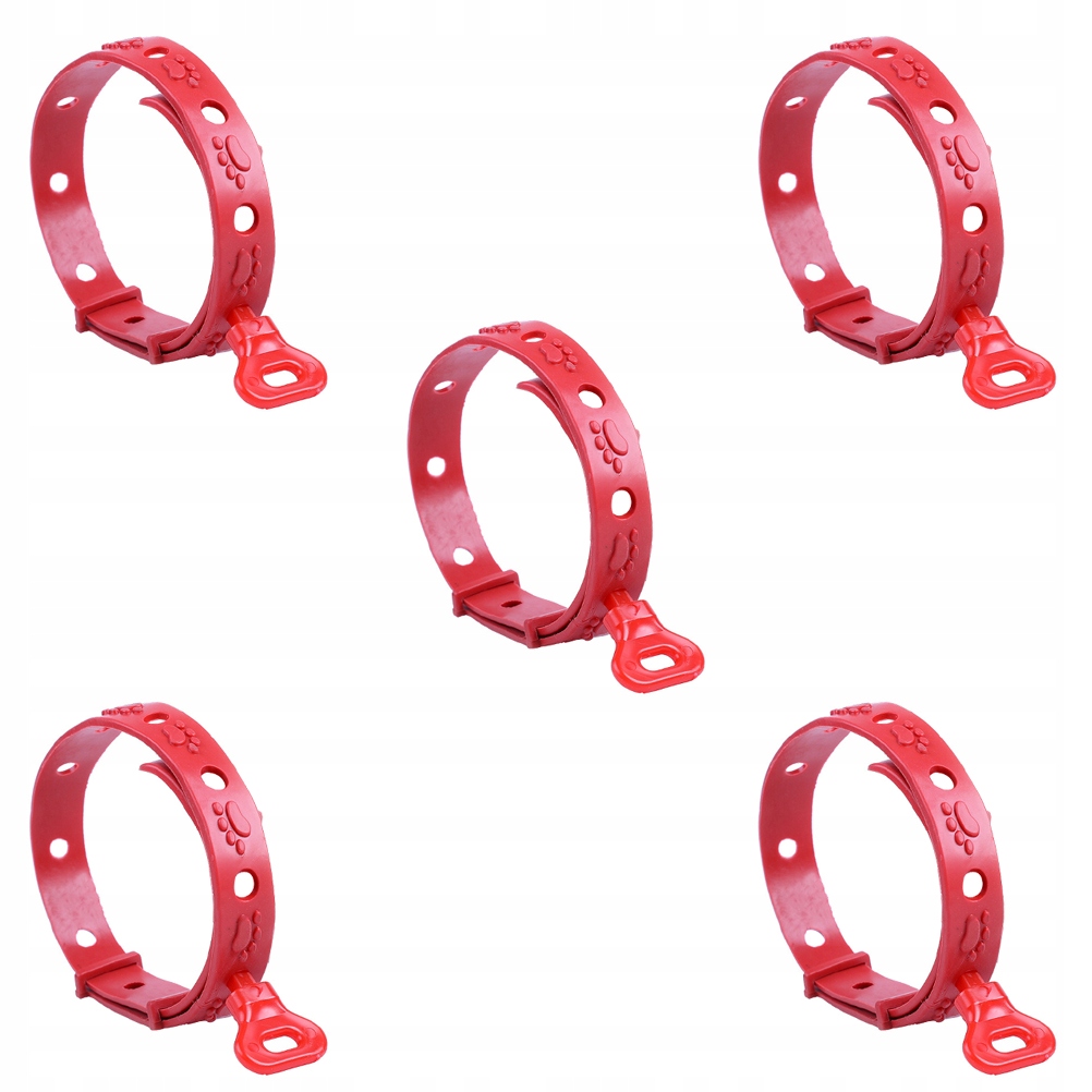 5PCS RUBBER AROMA PET REMOVER PET PROTECTION NECK PET ACCESSORY RED