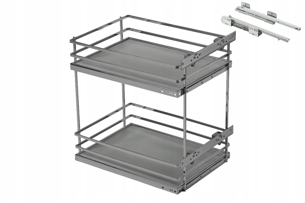 Kosz cargo mini GTV Movix Pro 300 antracyt pełne dno z prowadnicami