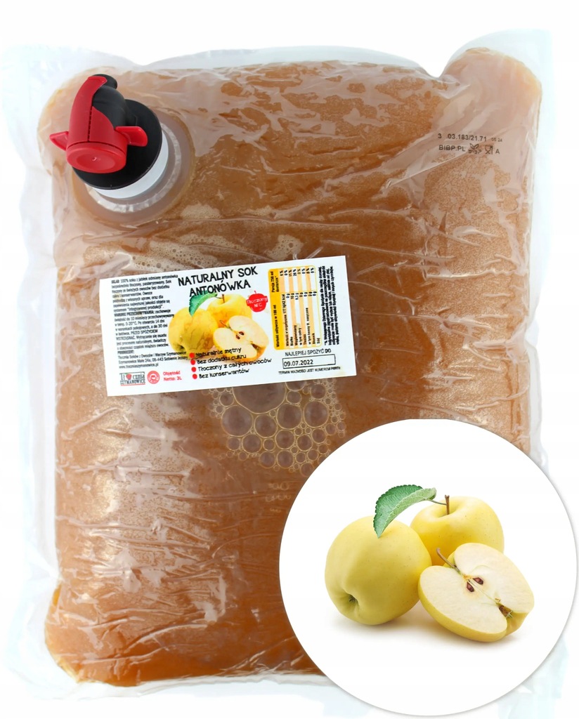 Sok Jabłkowy z Antonówki 100% 3l