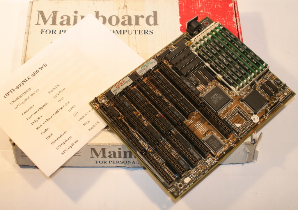 ZESTAW RETRO PC AT / Opti 386DX 40MHz + 8MB RAM