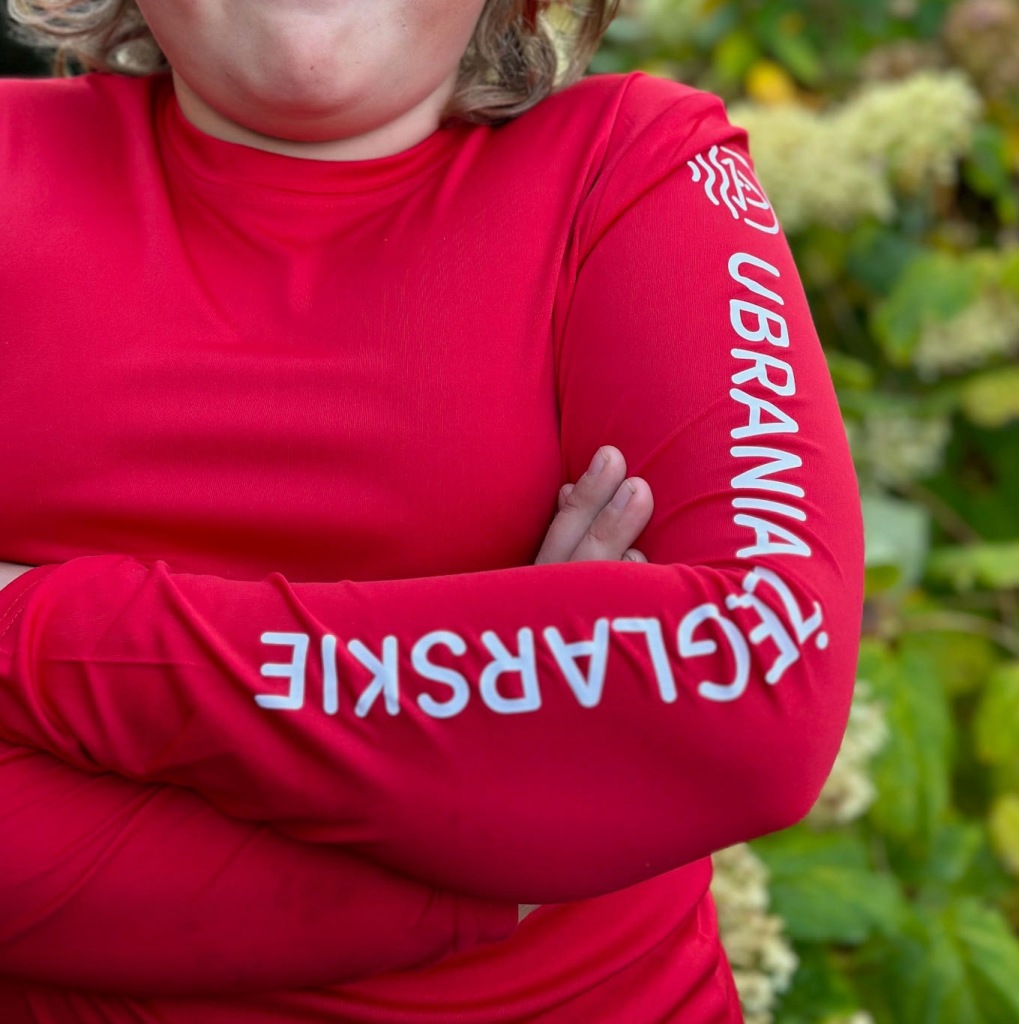 Koszulka techniczna Ubrania Żeglarskie, długi r. rozm L, kolor czerwony