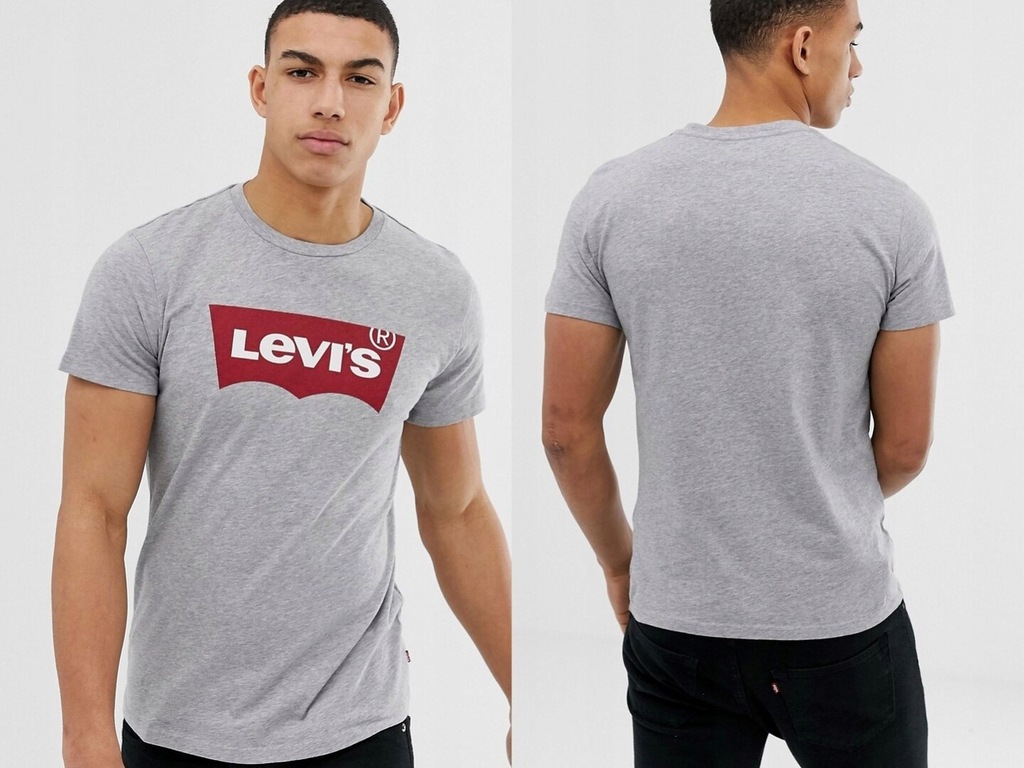 Levi's - szara koszulka z logo L