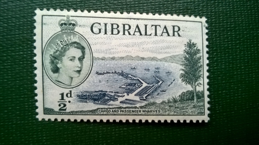 Gibraltar 0,5d czysty (**), QEII, kolonie angielskie