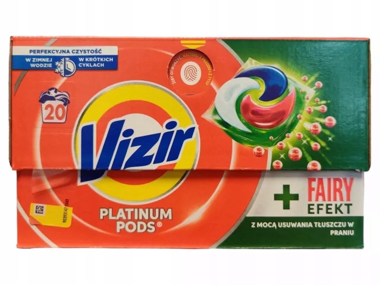 VIZIR PLATINUM PODS + FAIRY EFEKT KAPSUŁKI DO PRANIA 20 SZT